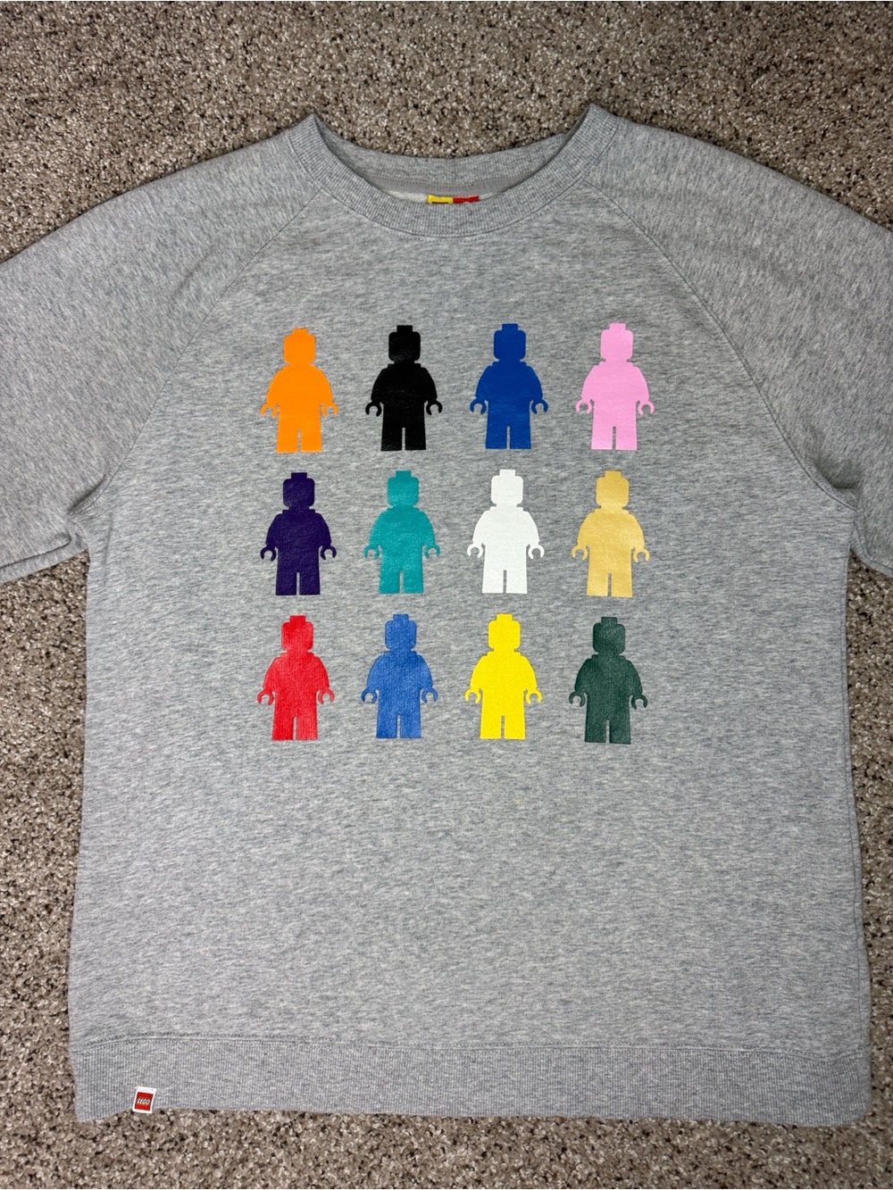 Lego Grey Sweatshirt with Multicolor Minifigure Grid Unisex Sweatshirt - Picture 4 of 13